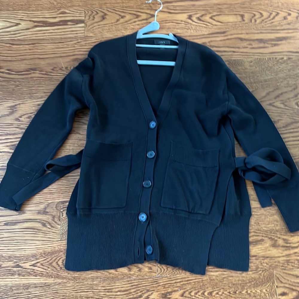 Mint condition J Crew cardigan sweater with split sides that tie